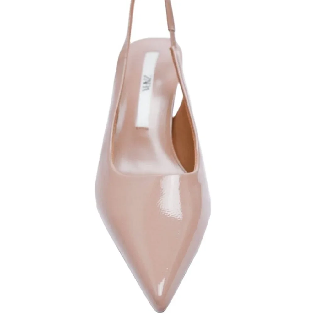 ZARA PATENT SLINGBACK HEELS SS22 PINK | 3208/810 - Picture 2 of 6